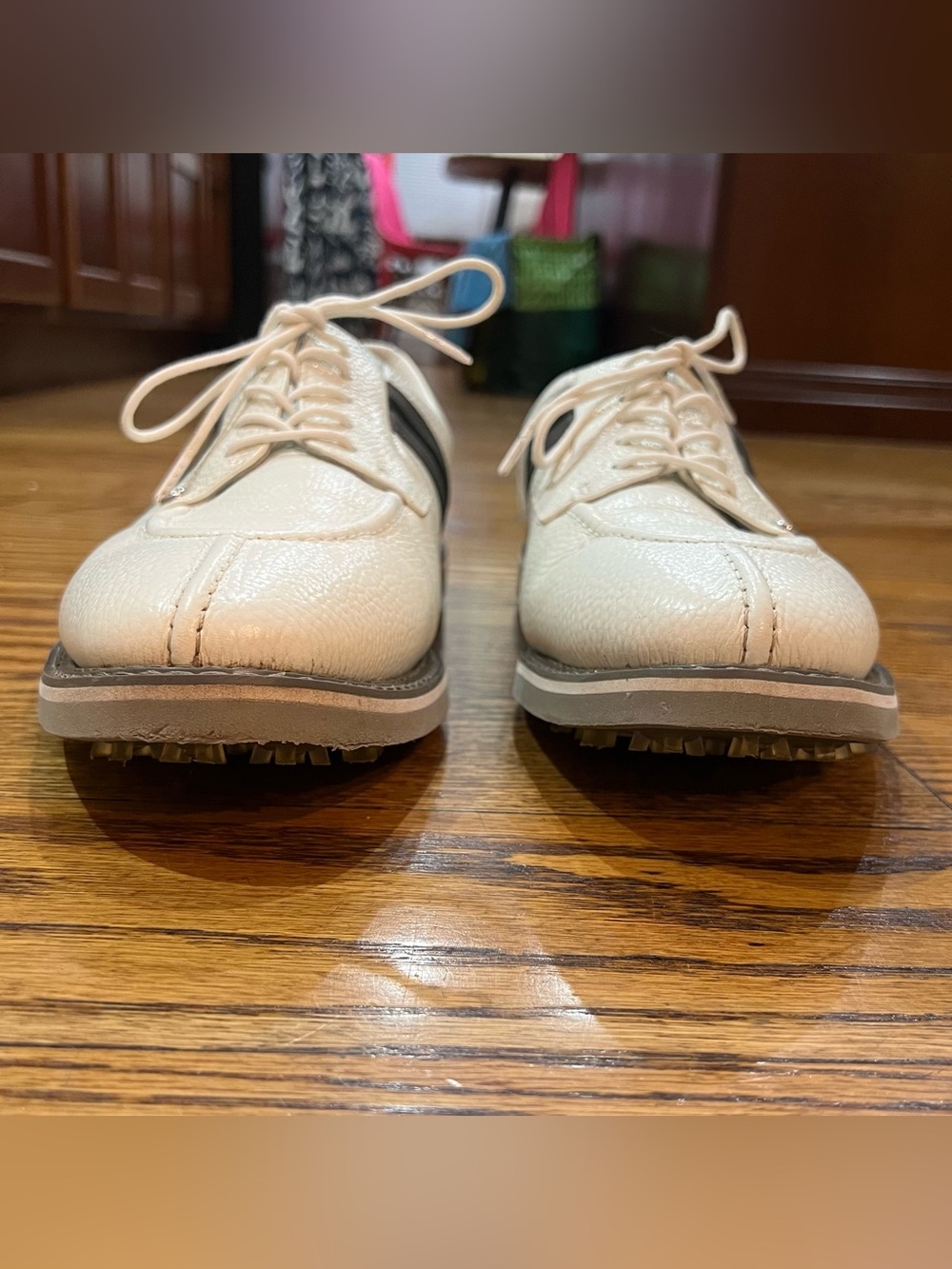 G/FORE Men’s Leather Grosgrain Gallivanter Spikeless Golf Shoes Sz 12 White Grey - Picture 3 of 14